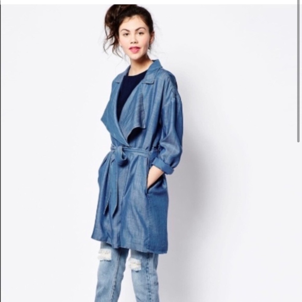 Cloth & Stone Chambray Denim Trench Jacket